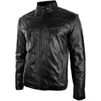 Chaquetas y Cazadoras de Cuero Negras para Hombre