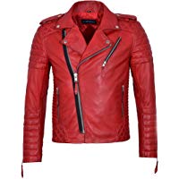 Chaquetas de Cuero Rojas para Hombre