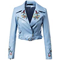 Chaquetasy Cazadoras de Cuero Azules para Mujer